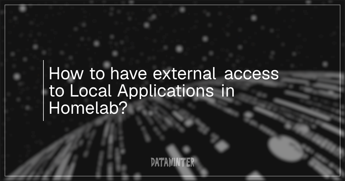 How to have external access Local Applications in Homelab? | DataWinter